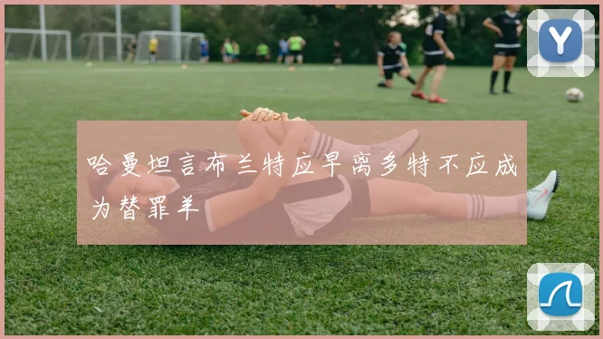 哈曼坦言布兰特应早离多特不应成为替罪羊